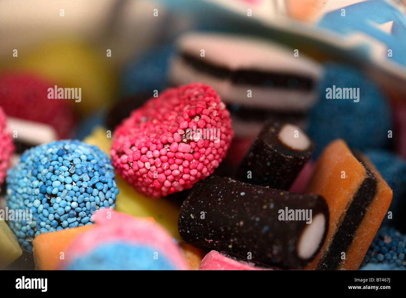 Liquorice Allsorts Süßigkeiten Stockfoto