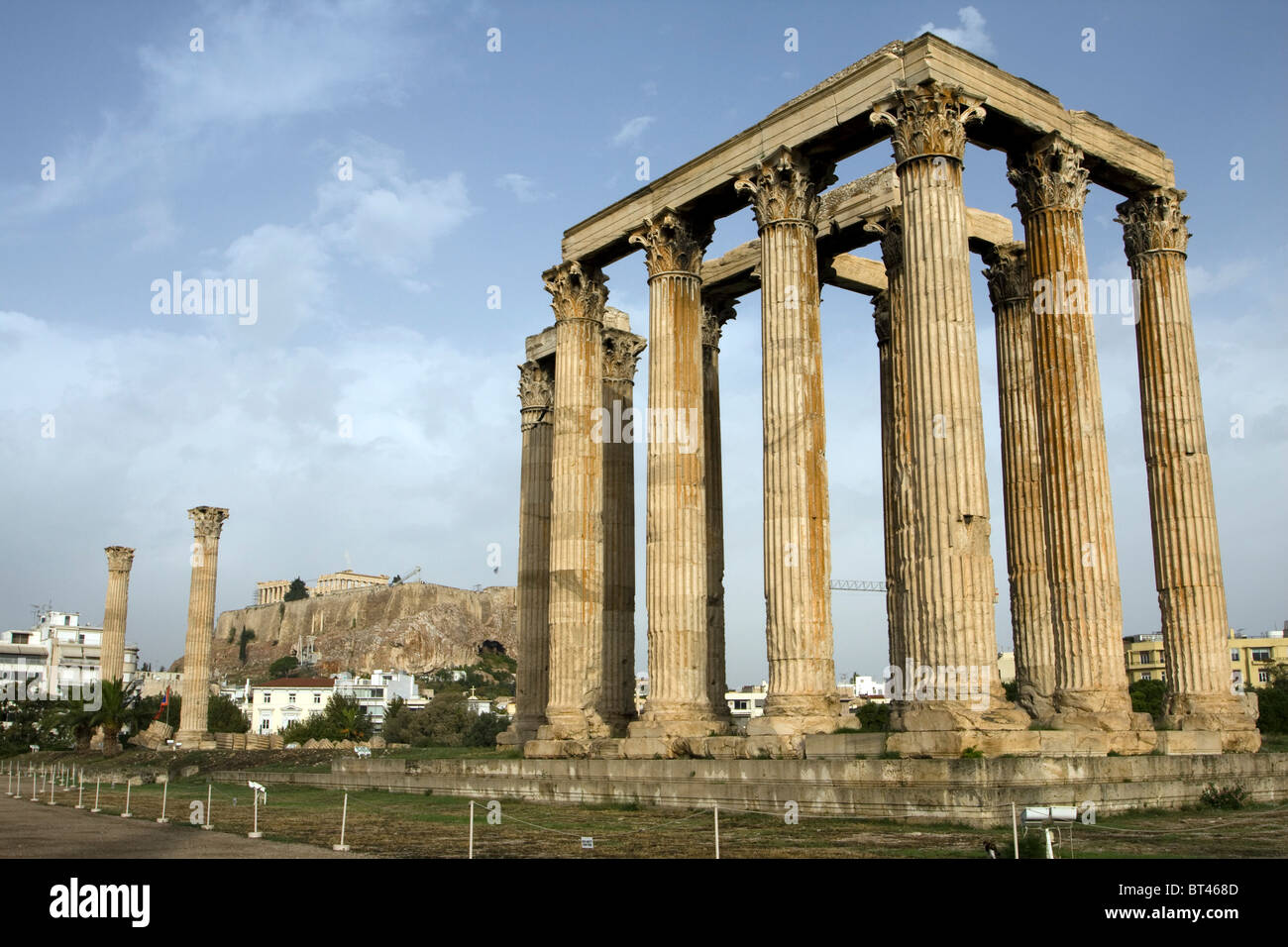 Tempel des Olympischen Zeus Athens Griechenland Stockfoto