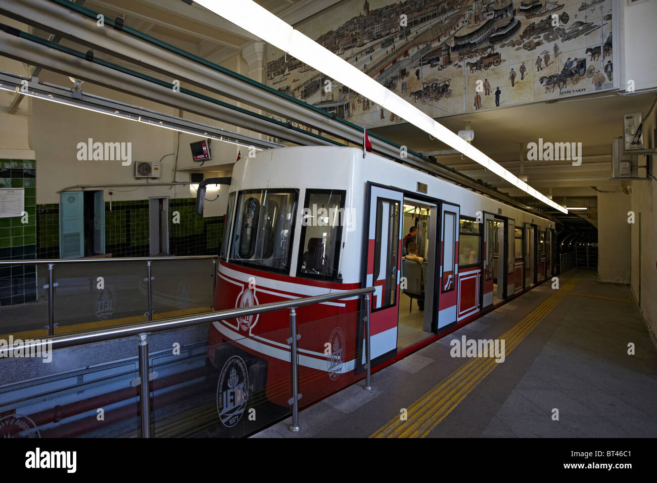 Unterirdische Standseilbahn Istanbul Beyoglu Stockfoto