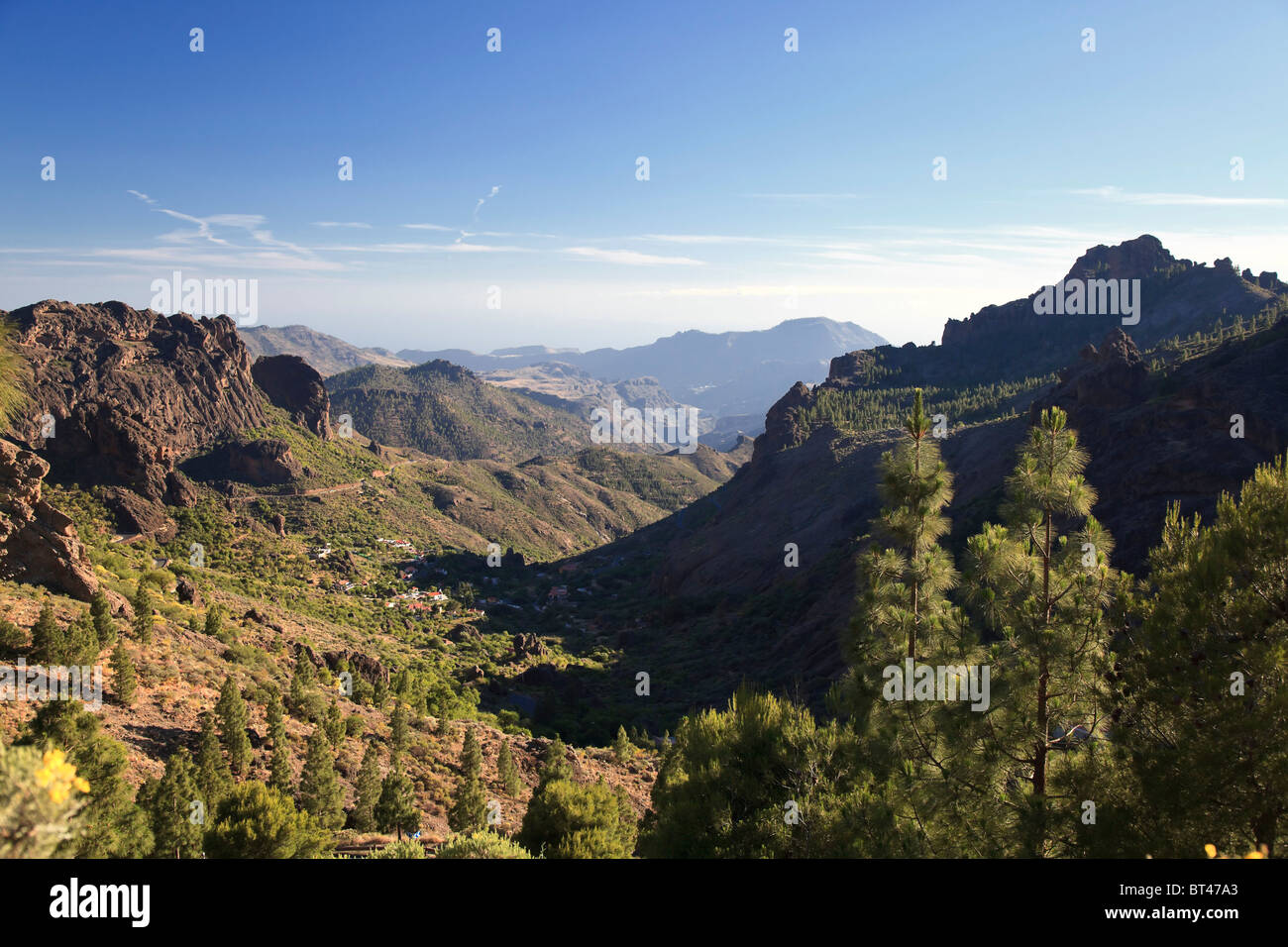 Kanarische Inseln, Gran Canaria, Mittelgebirge, Roque Nublo Wanderweg Stockfoto