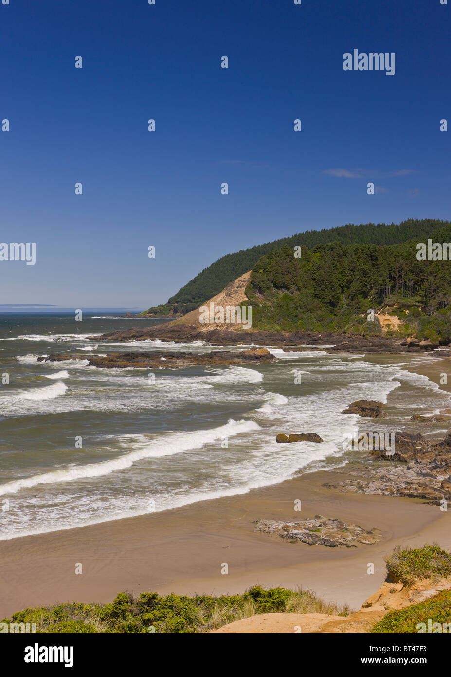 CAPE PERPETUA SCENIC AREA, OREGON, USA - Strand von Strawberry Hill Strecke auf zentrale Oregon Küste. Stockfoto