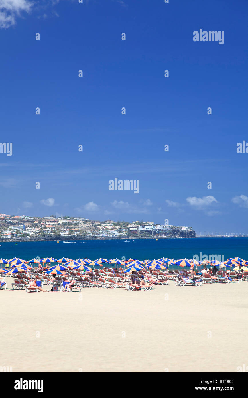 Kanarische Inseln, Gran Canaria, Playa del Ingles Strand Stockfoto