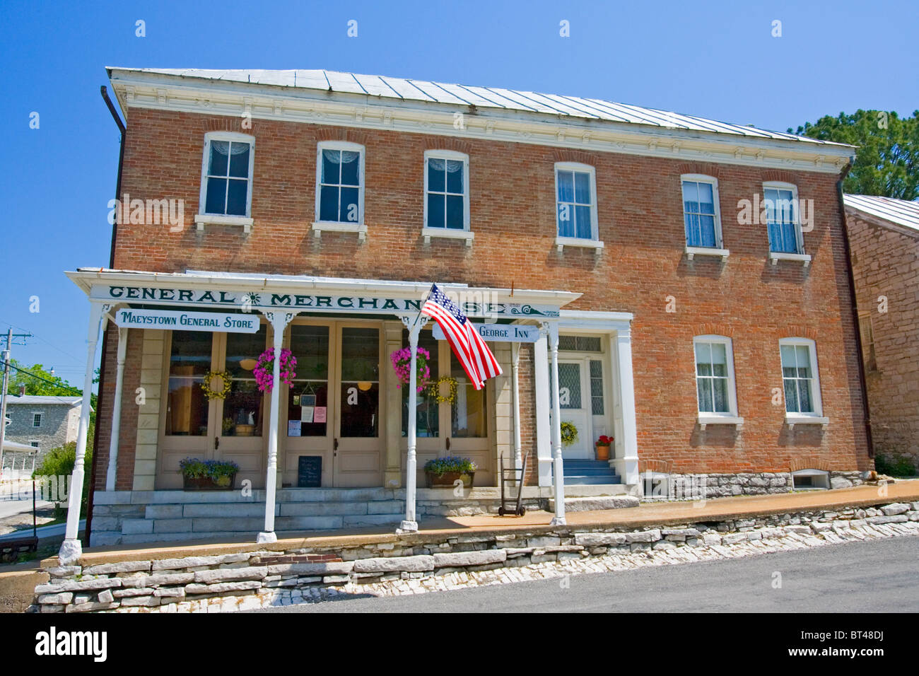 Maeystown General Store, Illinois, Vereinigte Staaten Stockfoto