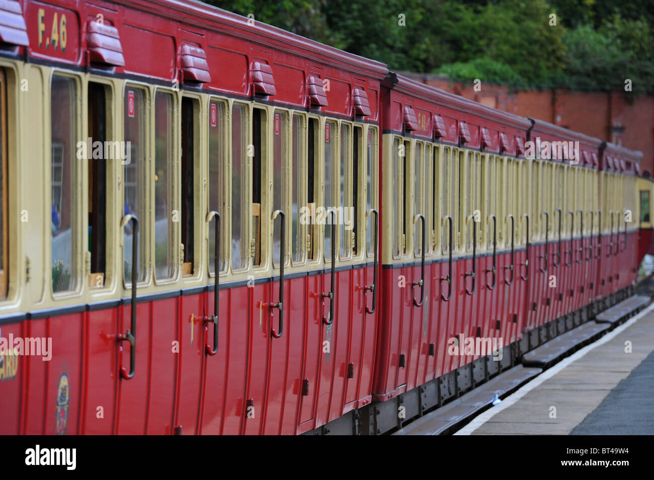 Eisenbahnwaggons, Isle Of Man Steam Railway Stockfoto