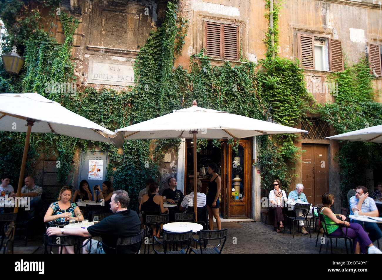 Rom Italien - Caffe Via della Pace Stockfoto