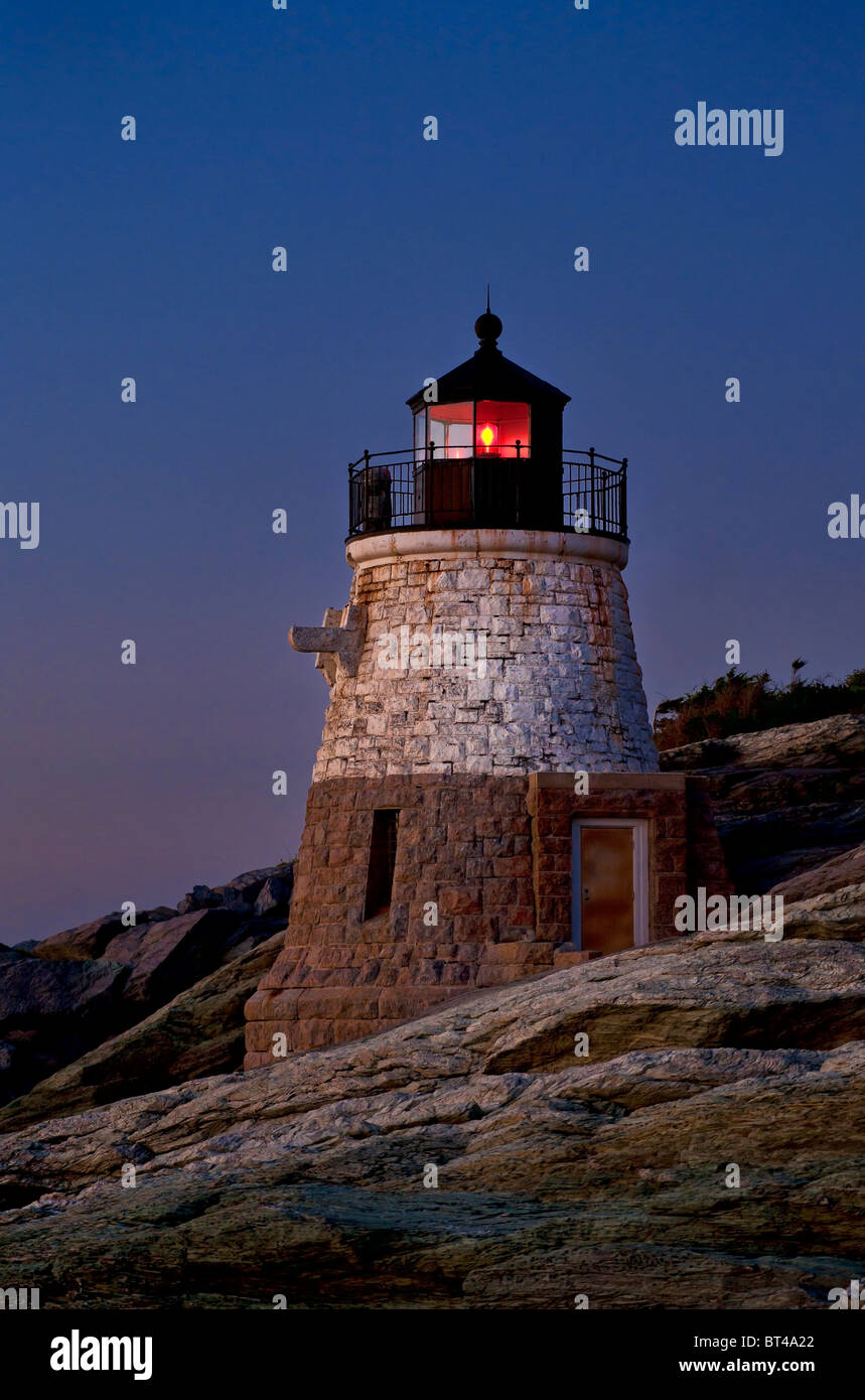 Castle Hill Leuchtturm, Newport, Rhode Island, USA Stockfoto