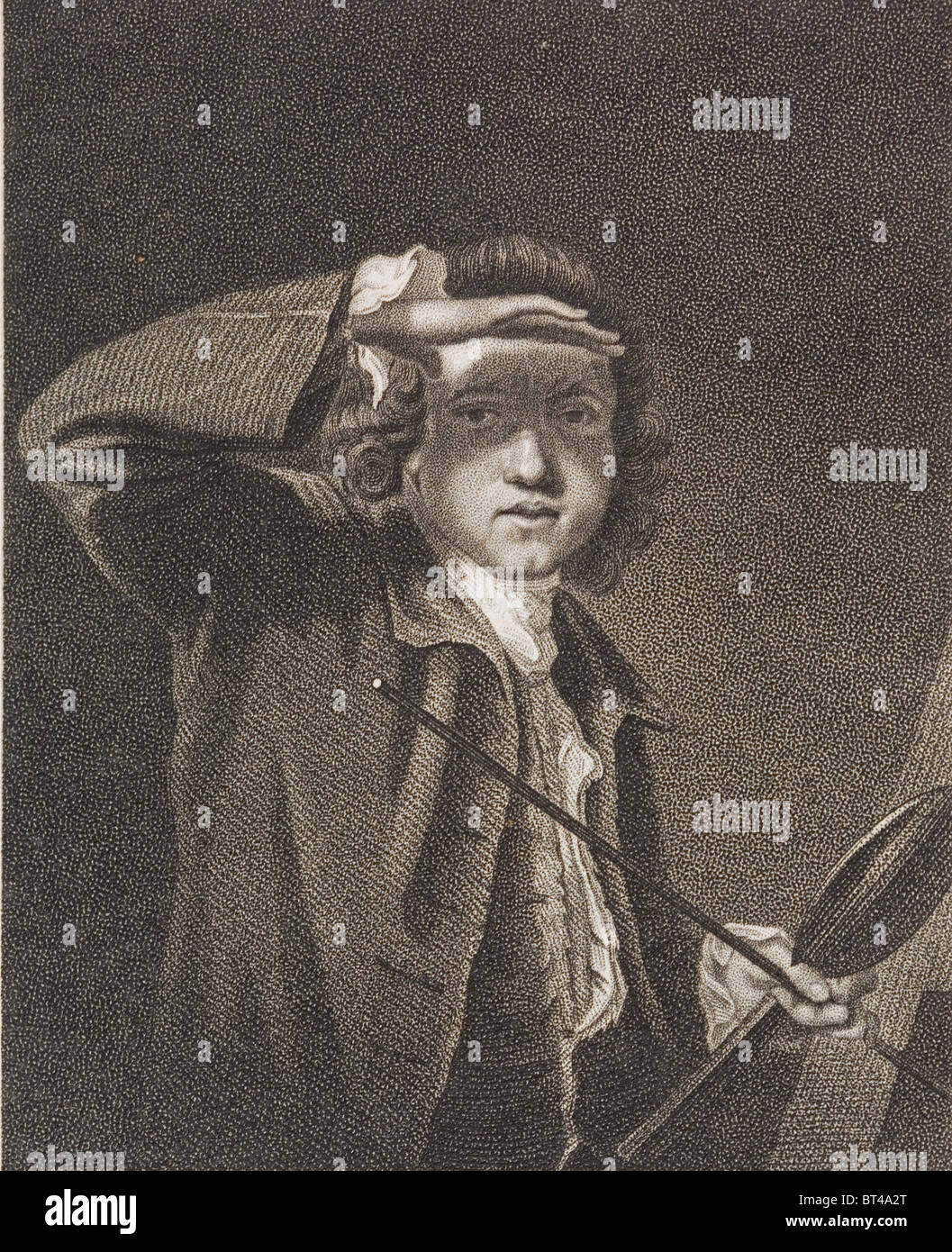 Der Künstler Sir Joshua Reynolds als junger Mann. Gestochen von Robert Cooper aus einer Zeichnung von John Jackson. Veröffentlichten 1813. Stockfoto