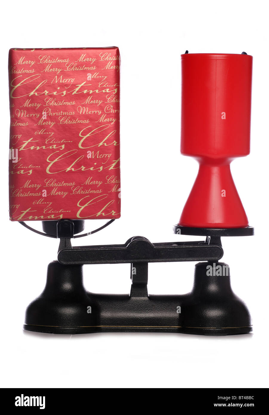 Charity-Spende oder Weihnachten präsentieren Studio Ausschnitt Stockfoto