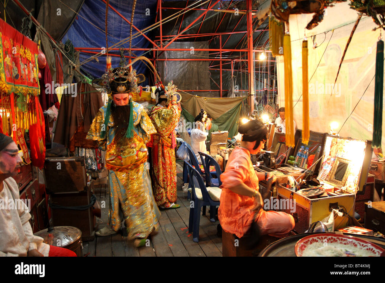 Hinter der Bühne, chinesische Oper-Darsteller Stockfoto