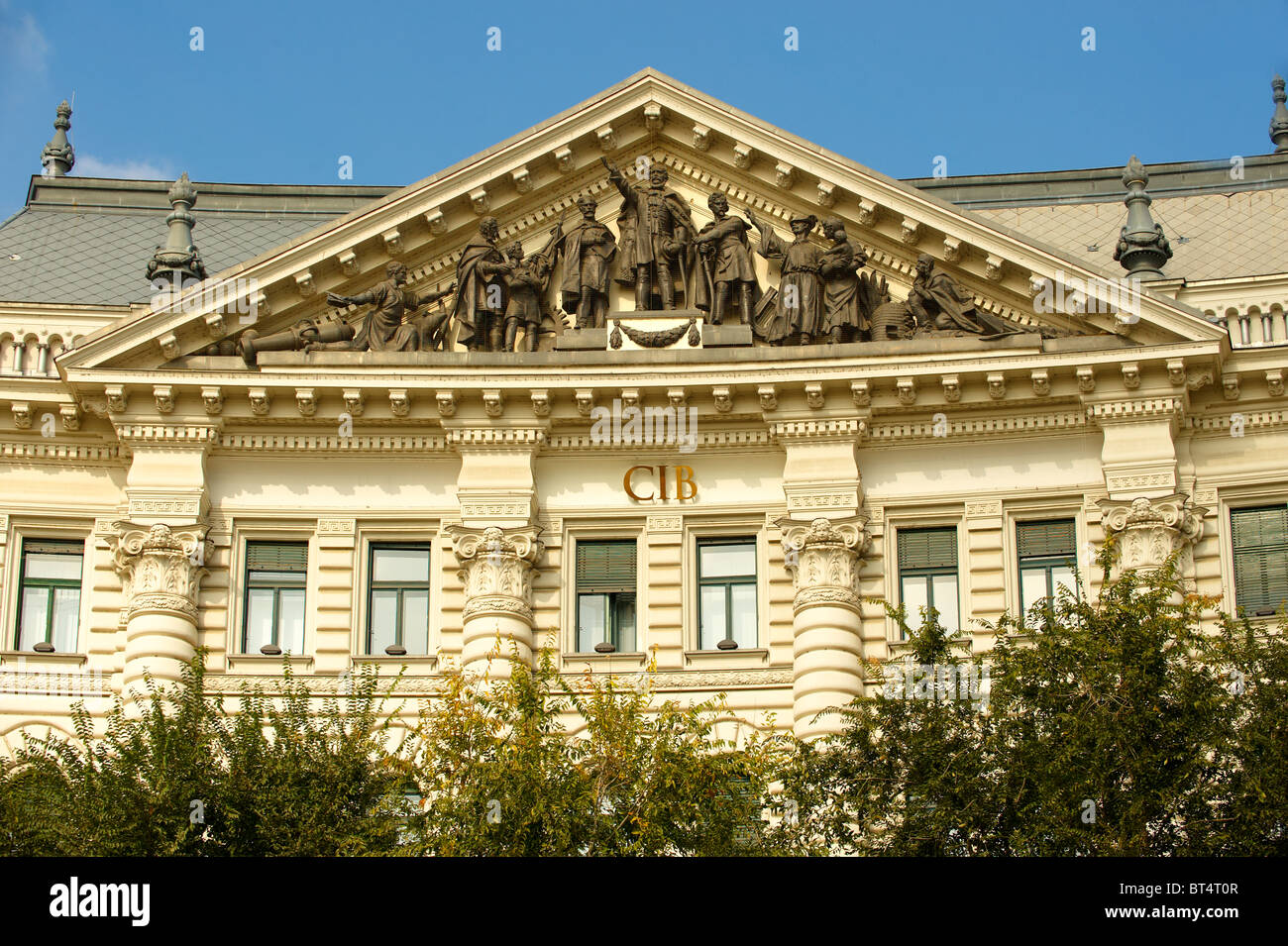 Sitz der Gesellschaft der CIB Bank am Freiheitsplatz (Szabadság Tér). Budapest, Ungarn Stockfoto