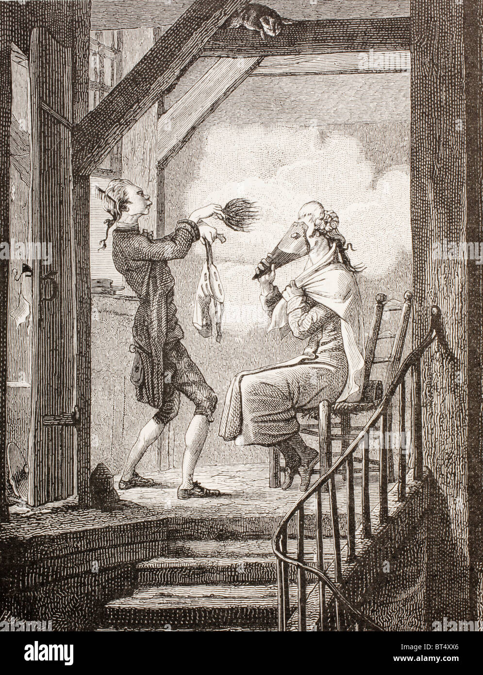 Der Verband der Anwalt Geschäftsstelle. Nach einem satirischen Arbeit von Carle Vernet. Stockfoto