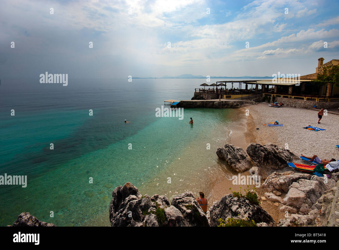 Strand Nisaki, Korfu, Ionische Inseln Griechenland. Stockfoto