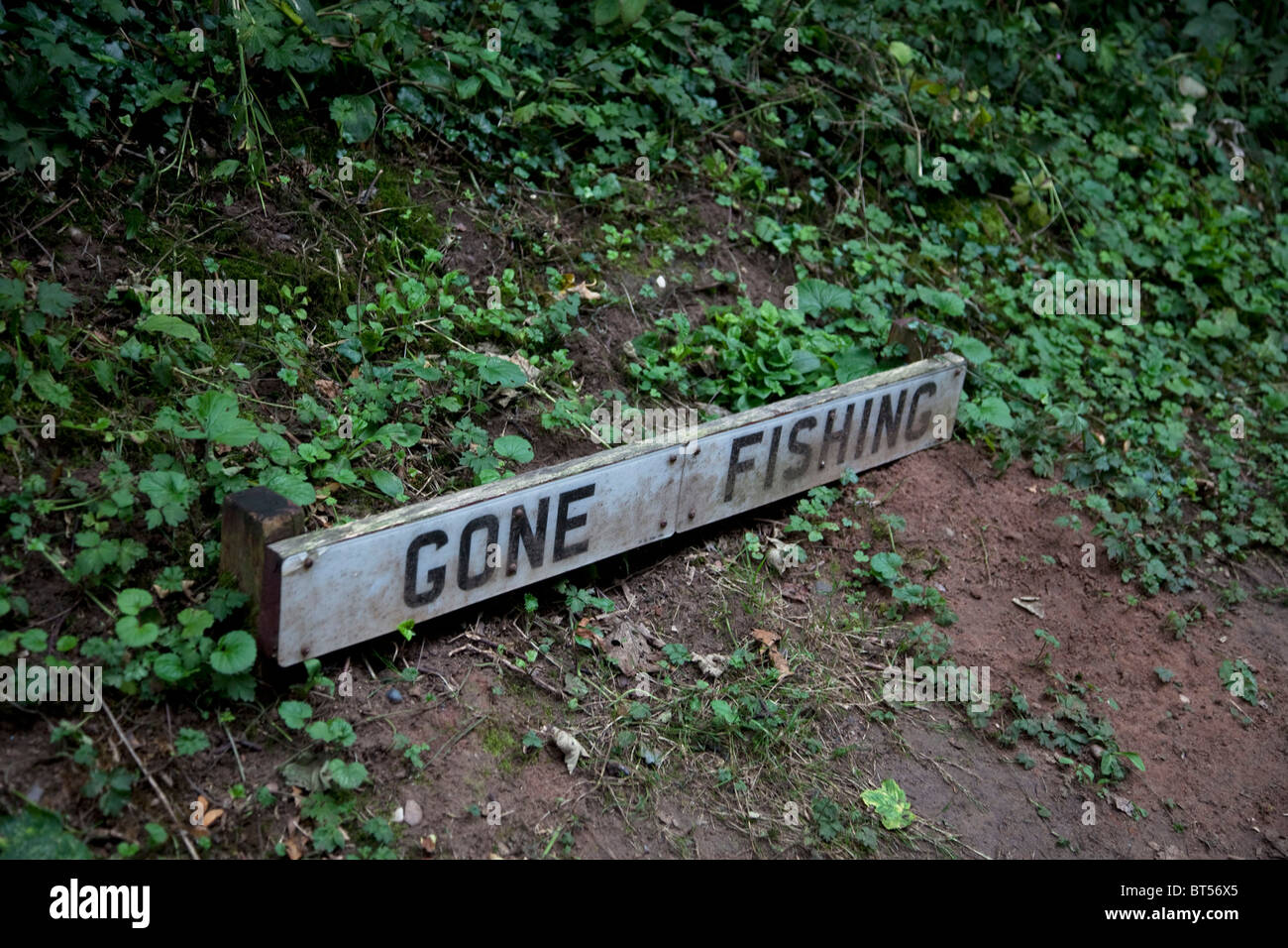 Gone Fishing Zeichen Stockfoto