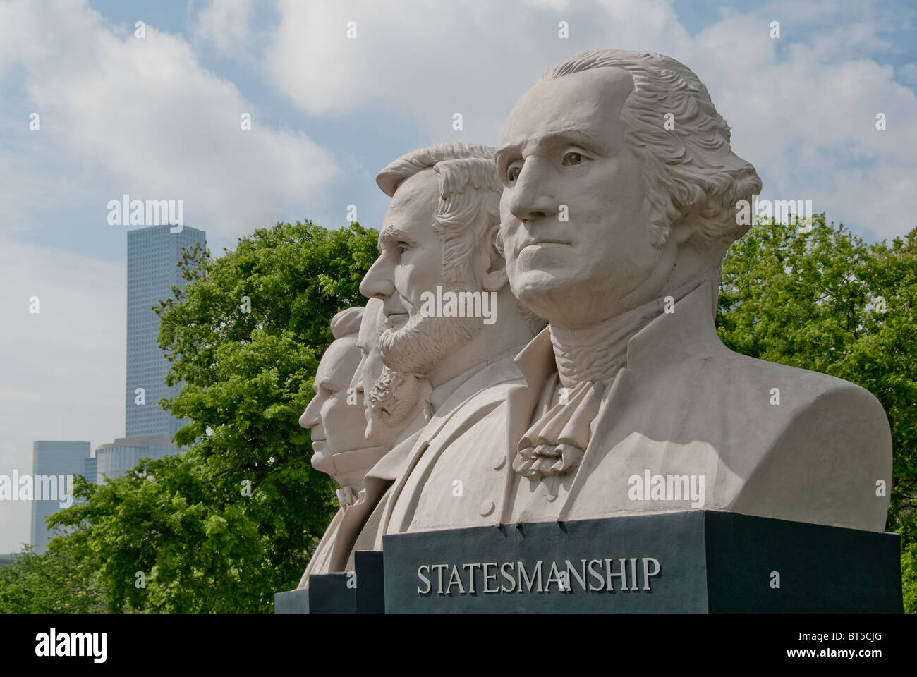 "Mount Rush Hour" des Bildhauers David Adickes in Houston, Texas, USA Stockfoto