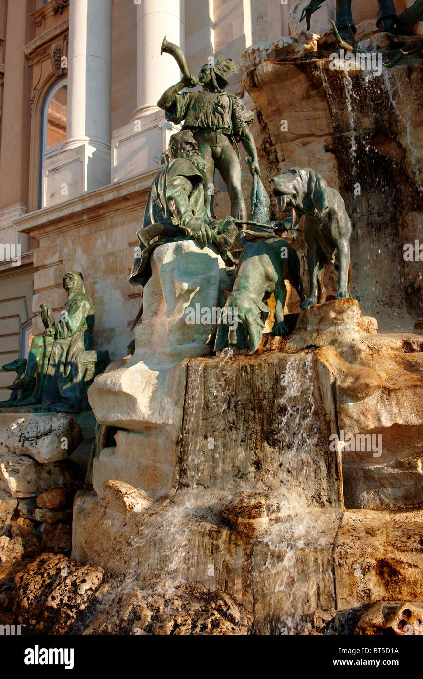 Matthias-Brunnen, Budaer Burg in Budapest, Ungarn Stockfoto