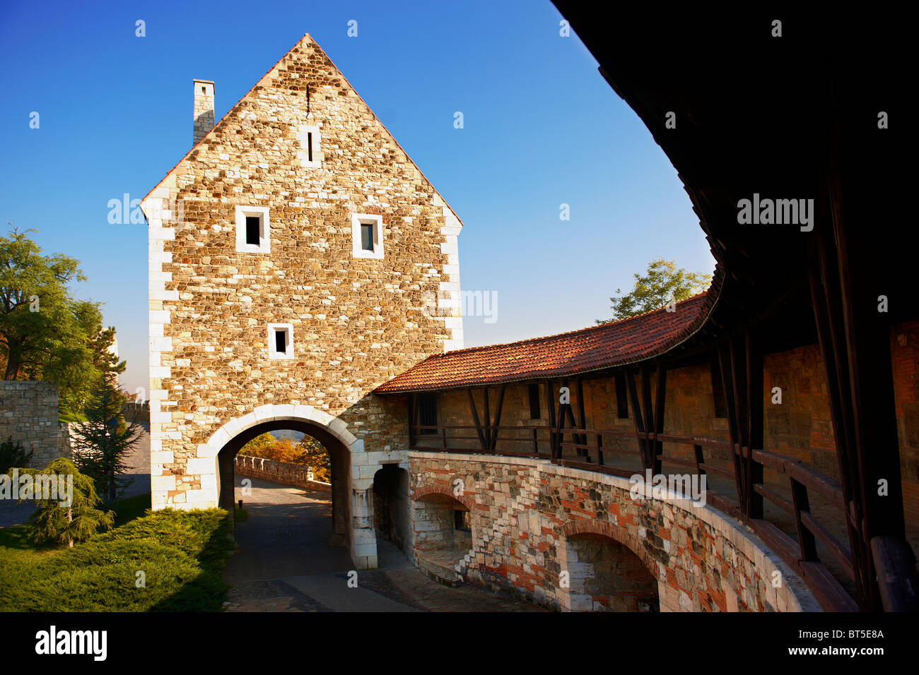 Budaer Burg Wände & Befestigungsanlagen, Budapest, Ungarn Stockfoto