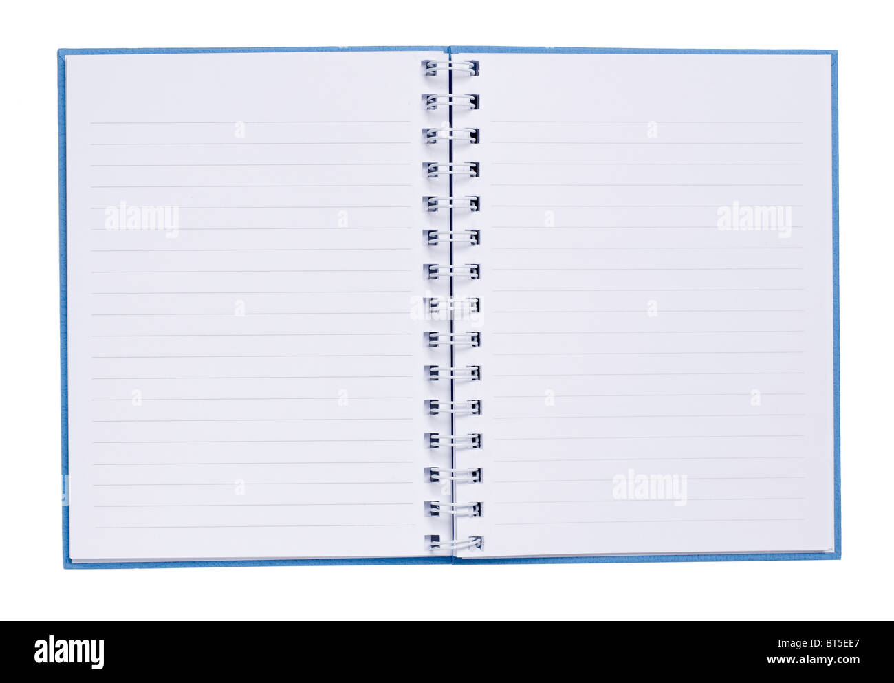 Blaue Hard Cover Buch Seiten Tagebuch Ledger erhöht, Ansicht Stockfoto
