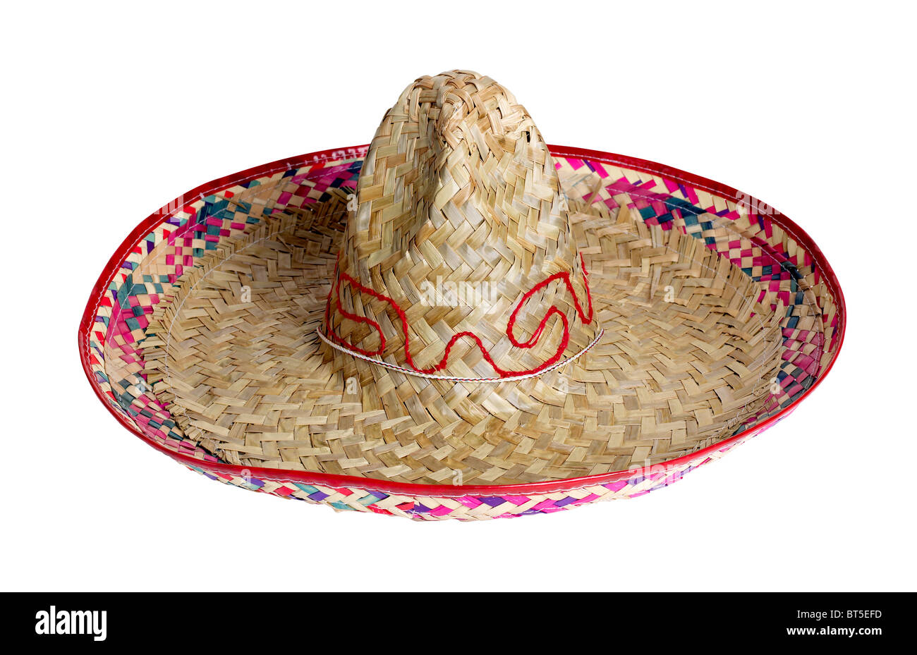 Sombrero Mexiko mexikanische Strohhut Schatten Kopfdeckel Sonnentanz Schutz feiern Feier Zubehör Stockfoto
