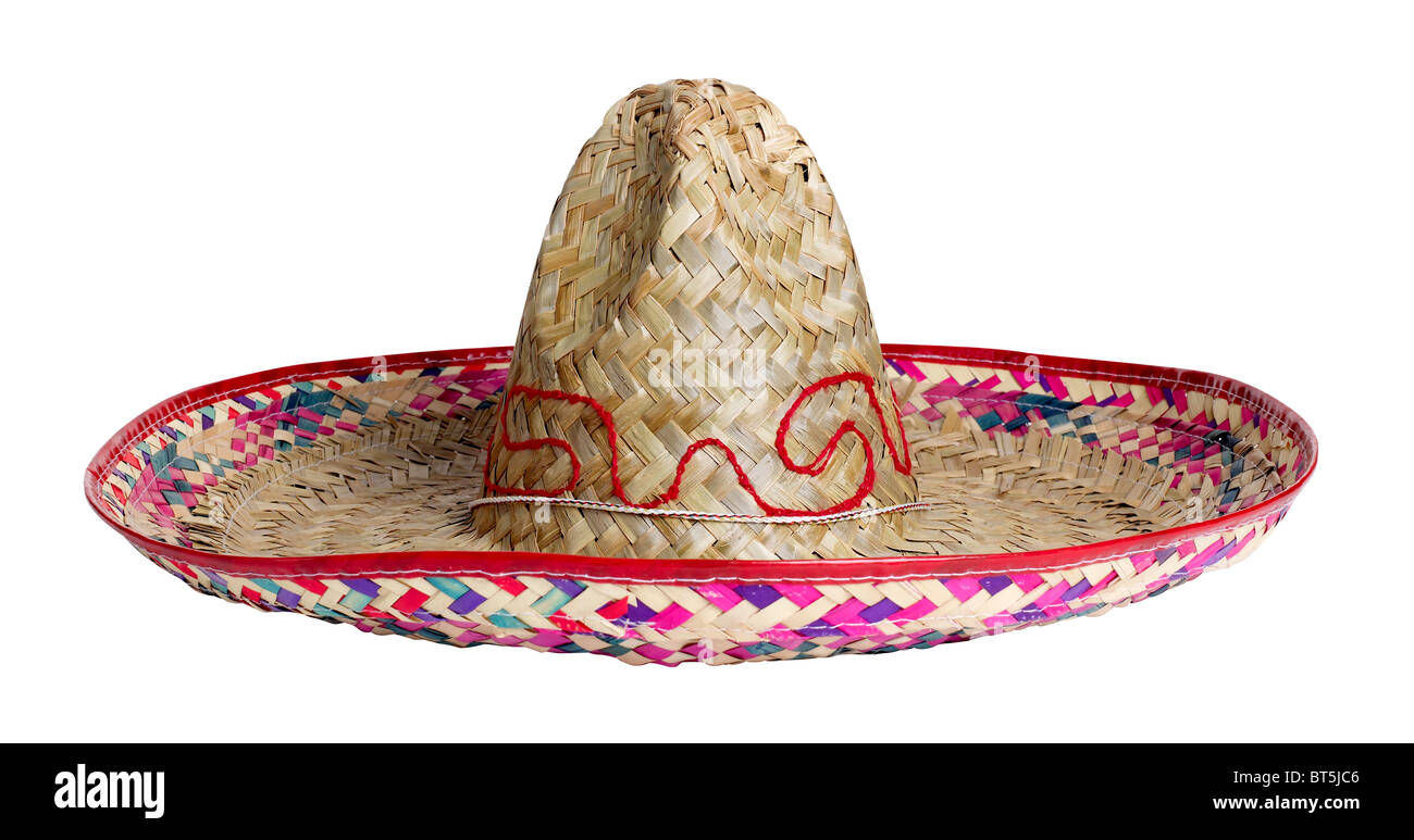 Sombrero Mexiko mexikanische Strohhut Kopfdeckel Schatten Sonne Schutz Feier feiern Zubehör Stockfoto