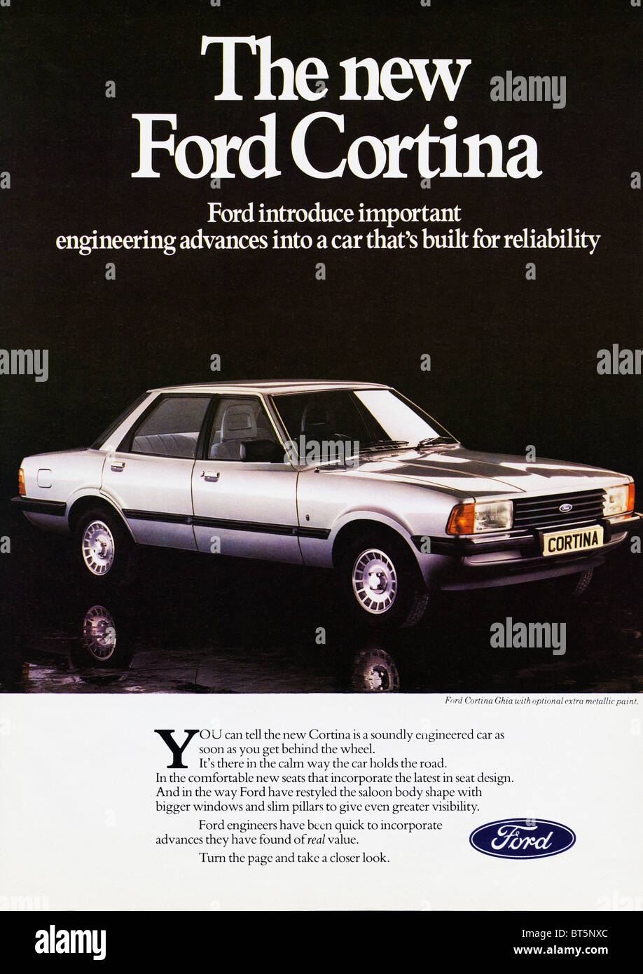 Anzeige für FORD Cortina Autos in der Zeitschrift vom September 1979 Stockfoto