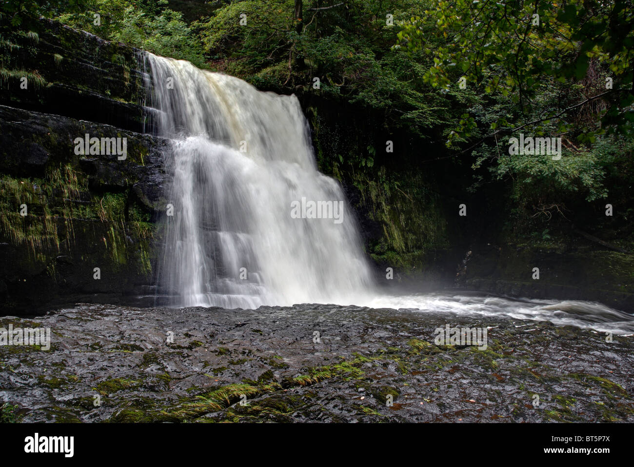 Sgwd Clun Gwyn Uchaf, Ystradfellte, Brecon Beacons, Wales, UK Stockfoto