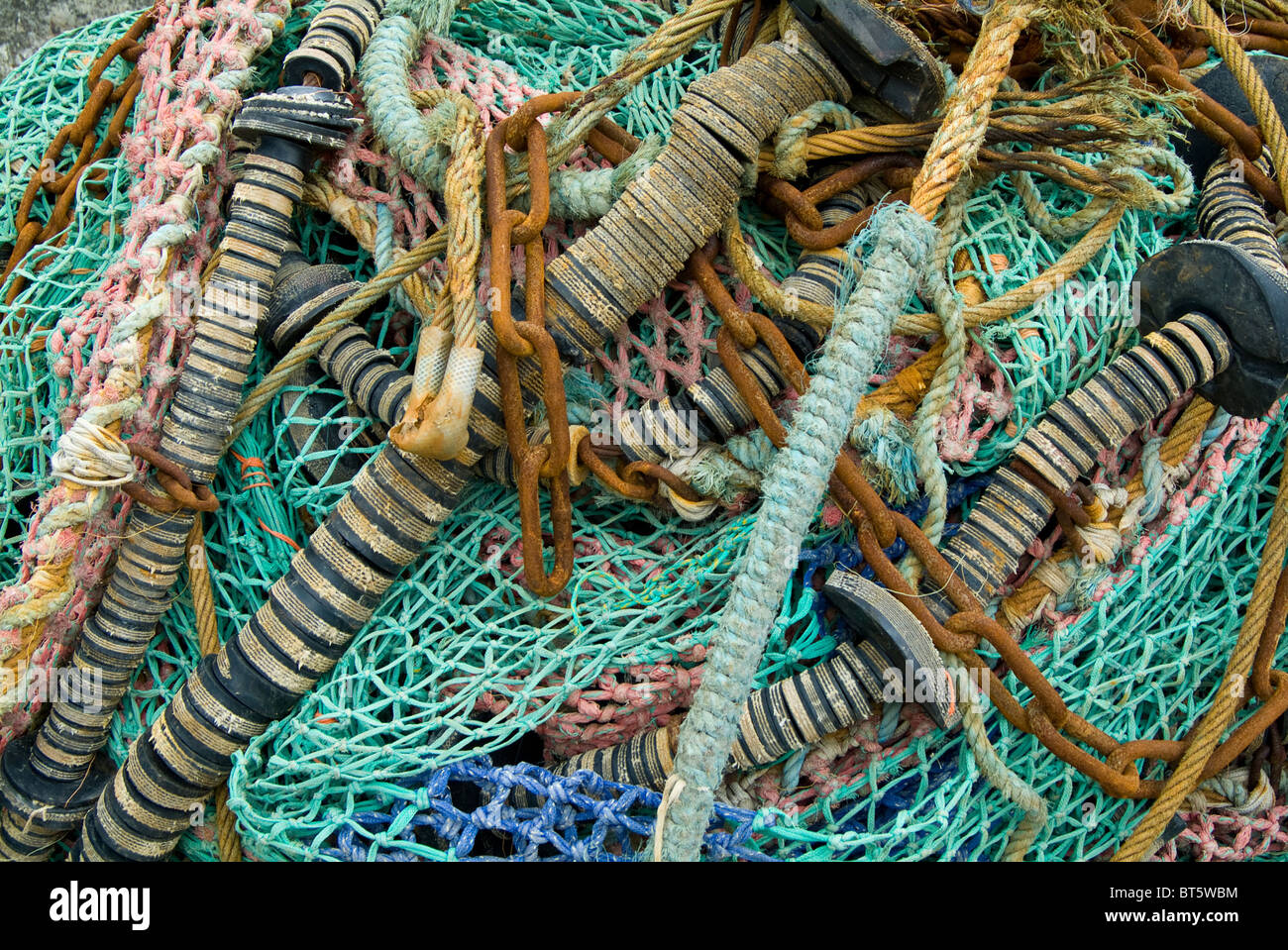 Fischernetze Nylon Kunststoff südlichen Irland Straßenrand Emerald Isle Westeuropa Republik von Irland Éire irische Republik Stockfoto