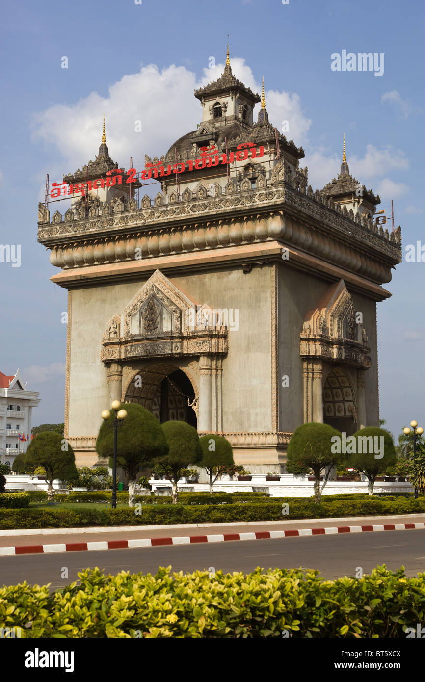 Patuxai Arch Vientiane Laos Stockfoto