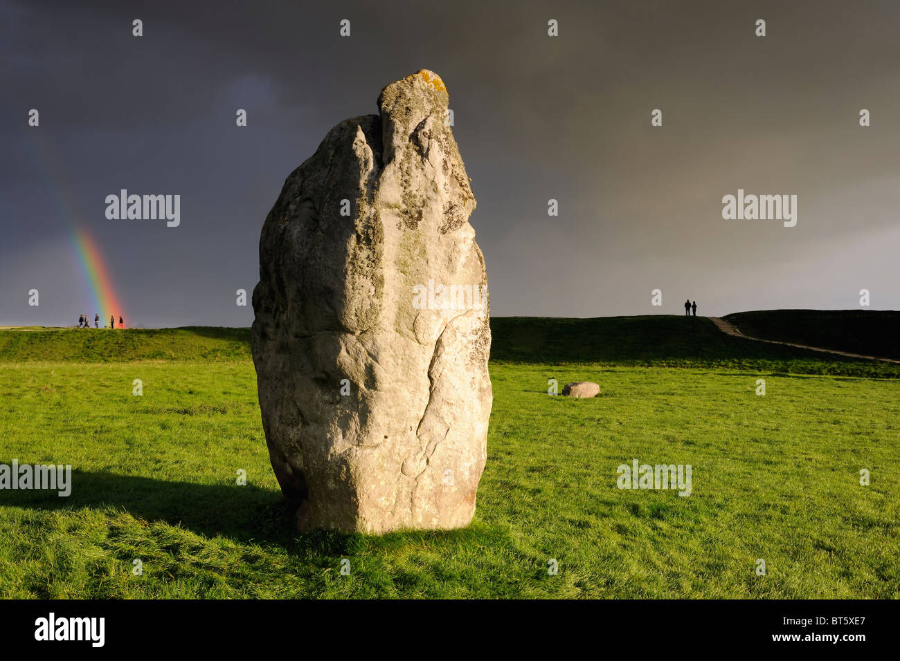Avebury - Sturm zieht auf Stockfoto