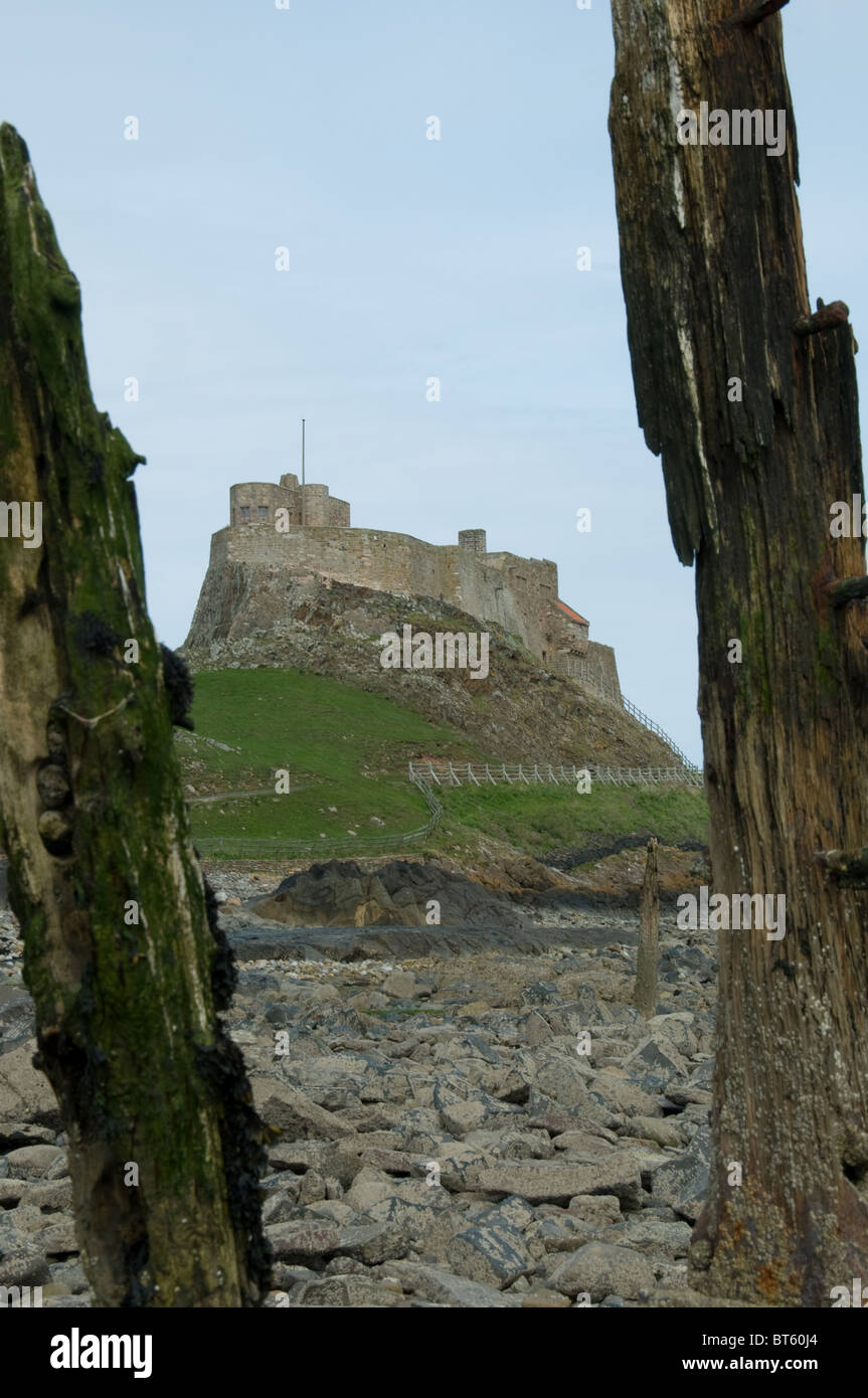 Öffnen Sie Ruderboot Lindisfarne Northumberland Gezeiten-Insel Nord-Ostküste England Holy Island, Zivilgemeinde. Parker Chronicle P Stockfoto