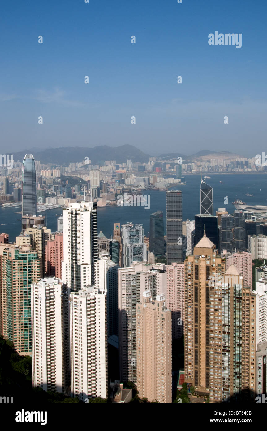 Wolkenkratzer Skyline Stadtbild Harbour Center zentralen Stadtteil Gebäude Glas Stahl Hong Kong, China Asien Special administrative Stockfoto