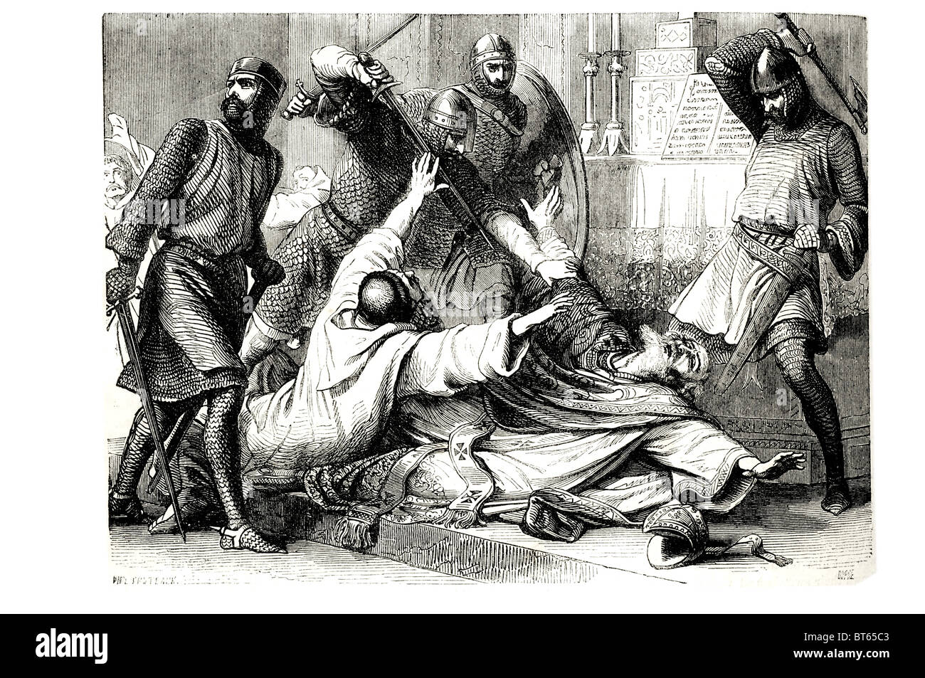 Ermordung von Thomas Becket Geschichte Canterbury Cathedral Mord Nordost-Querschiff Dienstag 29 Dezember 1170 von Rittern des Königs Stockfoto