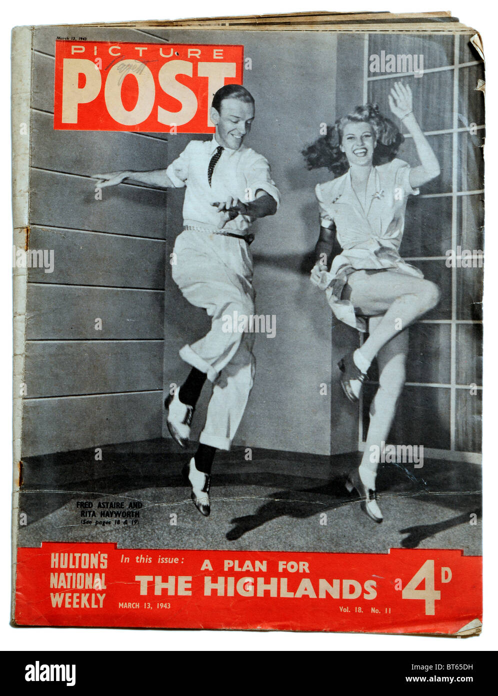 Fred Astaire Rita Hayworth Steptanz tanzen 13 März 1943 Filmstar Hollywood Picture Post prominente fotojournalistischen Zeitschrift Stockfoto