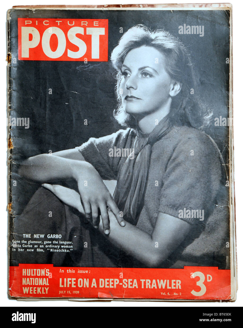 Greta Garbo Zeitschrift Film Ninotchka Sterne Picture Post prominente fotojournalistischen Vereinigtes Königreich 1938 1957. pioneerin Stockfoto