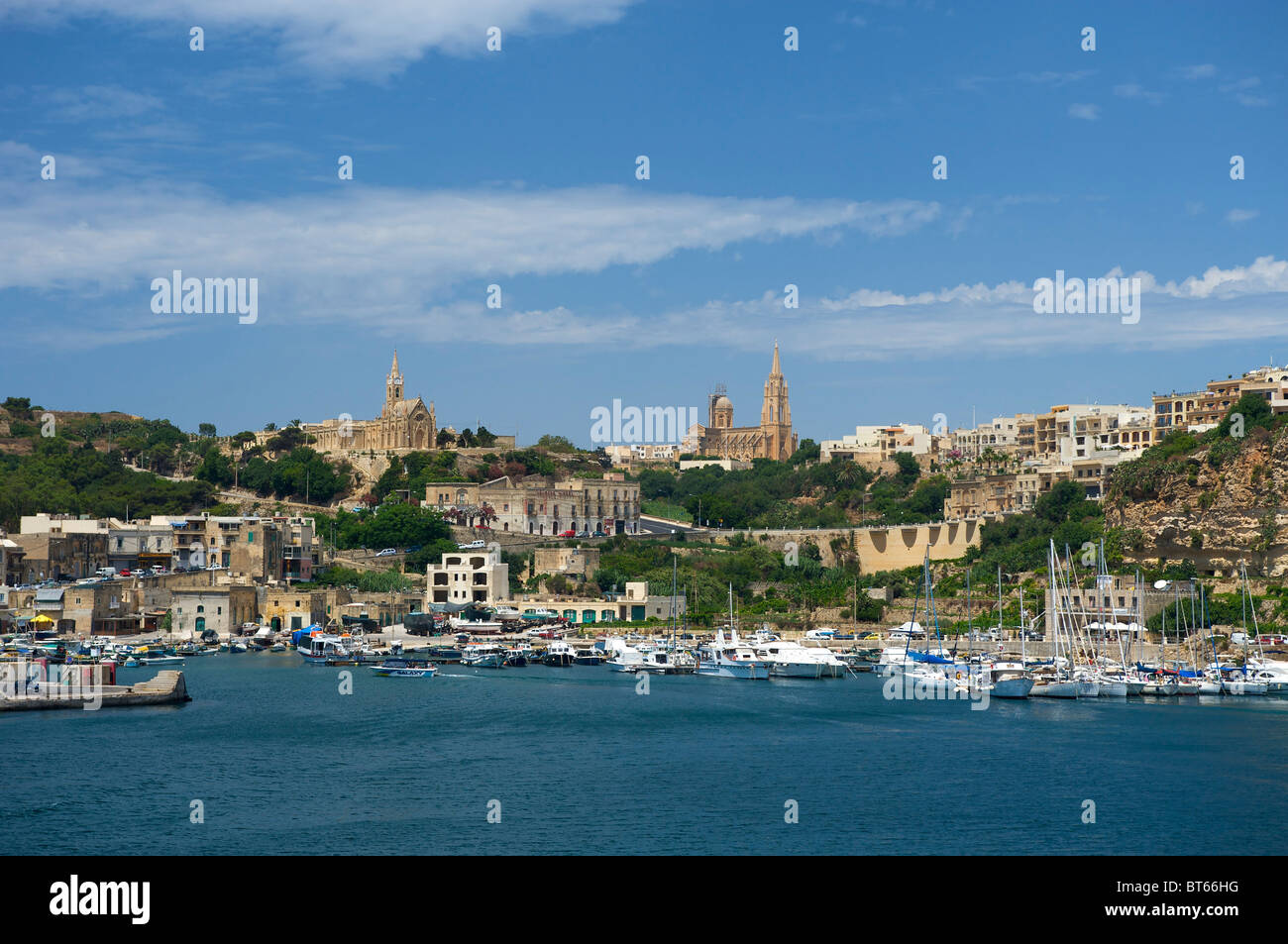 Hafen von Mgarr, Insel Gozo, Malta Stockfoto