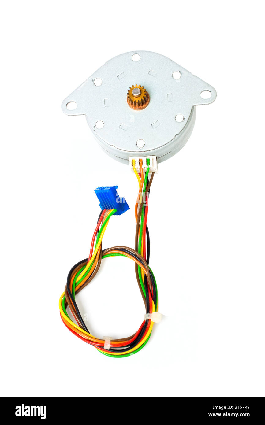 Elektromotor isoliert auf weißem Hintergrund Stockfoto