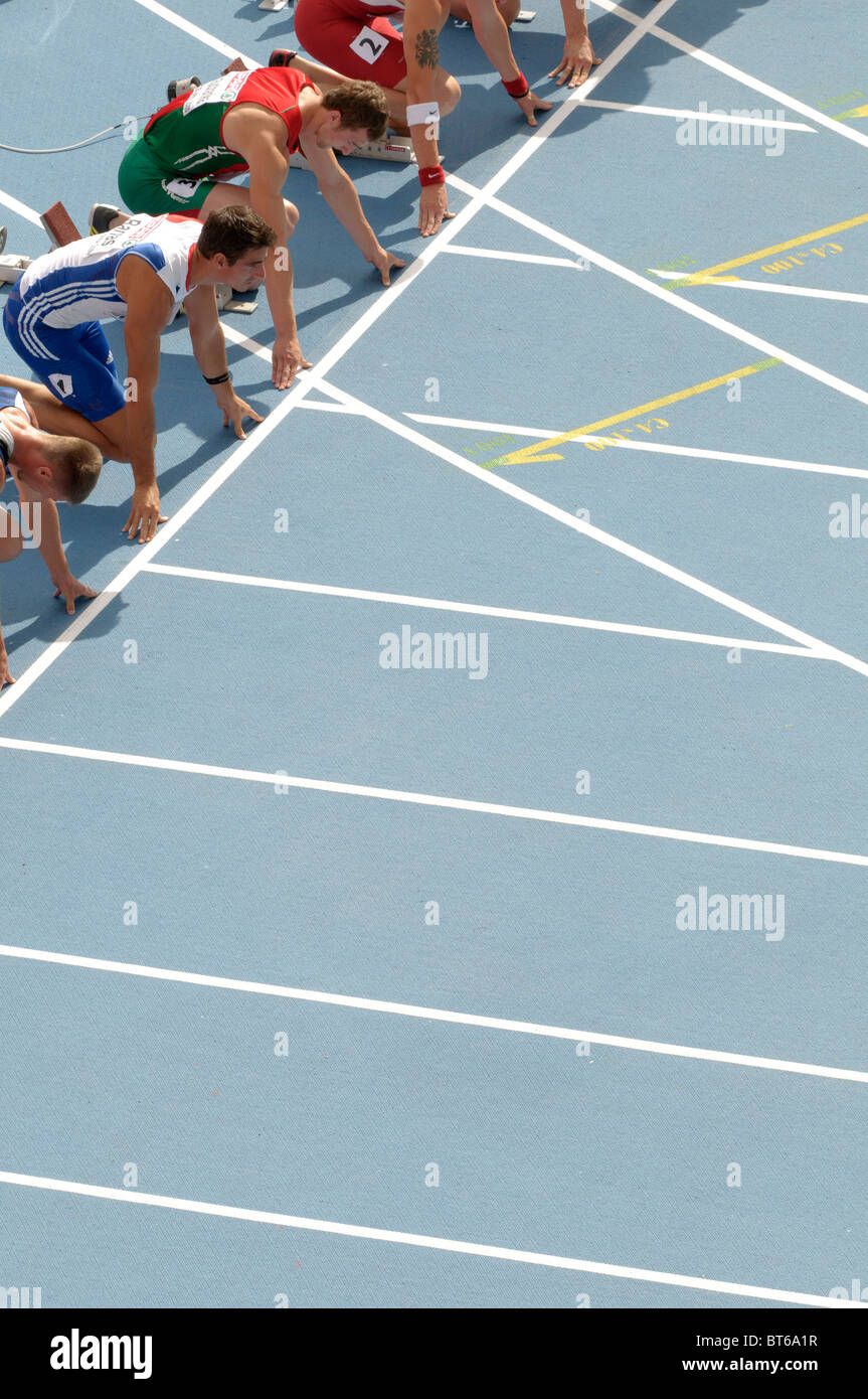 100 m Rennen während der European Athletics Championships 2010 Stockfoto