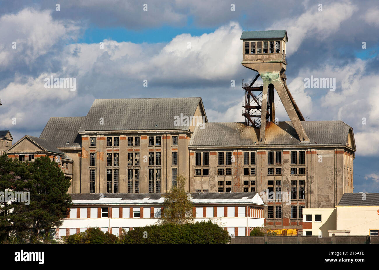 Eingestellt von Industriekultur Salz mine, Bollwiller, Elsass, Frankreich Stockfoto