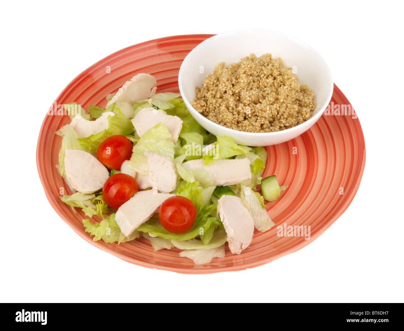 Hähnchen-Salat mit Quinoa Stockfoto