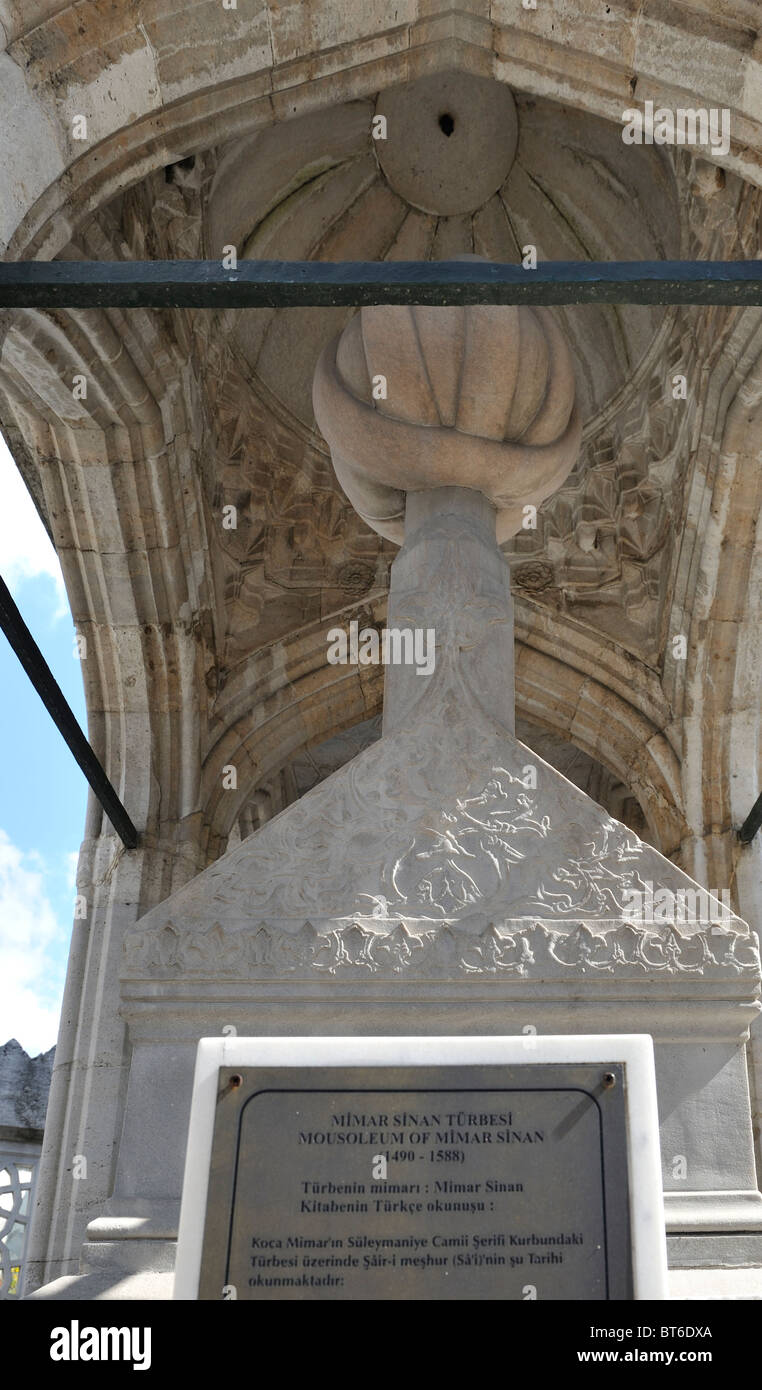 Türbe von Mimar (Architekt) Sinan 1490-1588, İstanbul, Türkei 100915 35905 Stockfoto