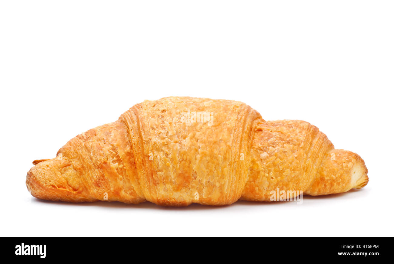 frische Croissant isoliert auf weiss Stockfoto