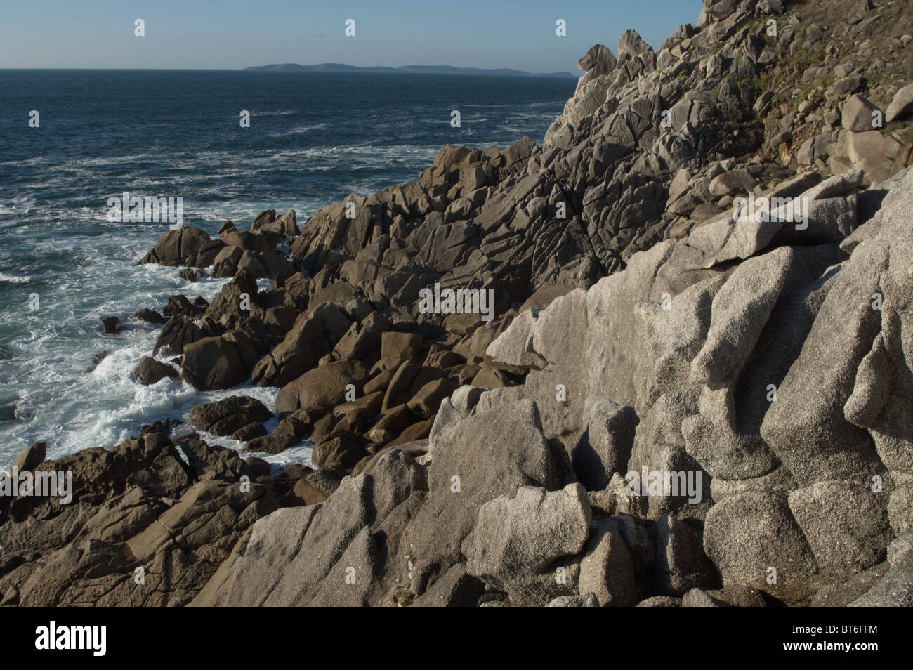 A Vela Küste, Pontevedra, Galicien, Spanien. Stockfoto