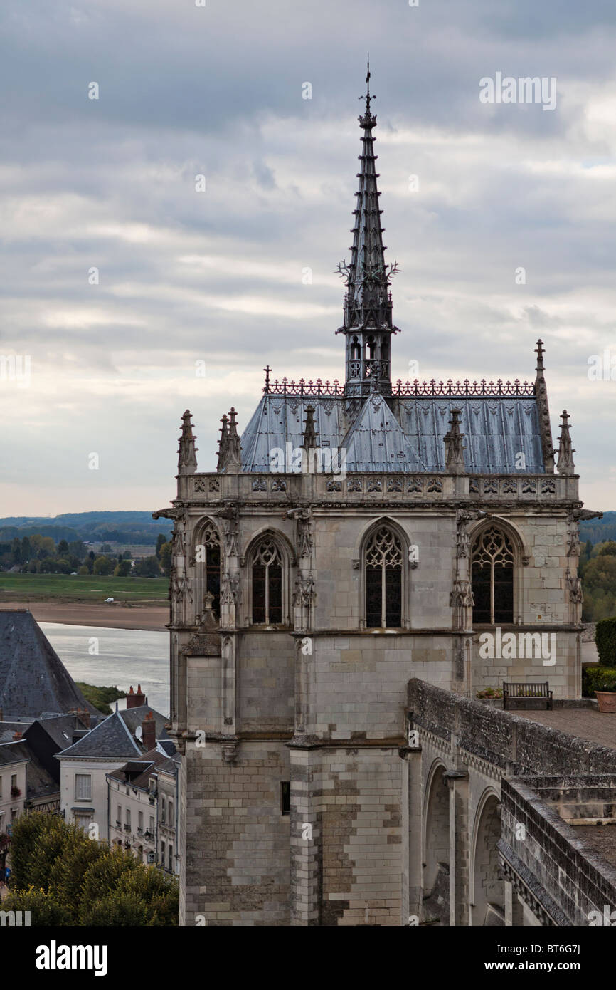 St. Hubertus-Kapelle, Ruhestätte von Leonardo da Vinci, Frankreich Stockfoto