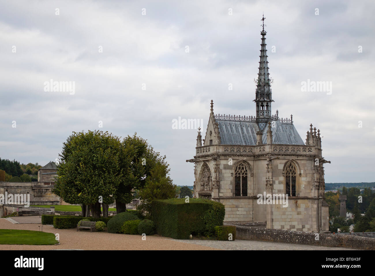 St. Hubertus-Kapelle, Ruhestätte von Leonardo da Vinci, Frankreich Stockfoto