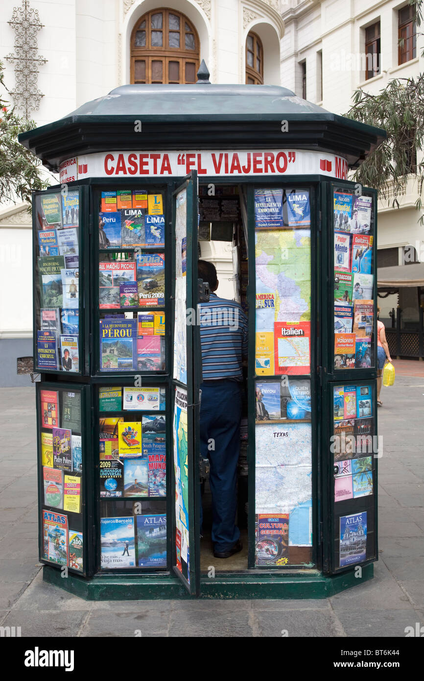 Kiosk Lima Peru Karte Stockfoto