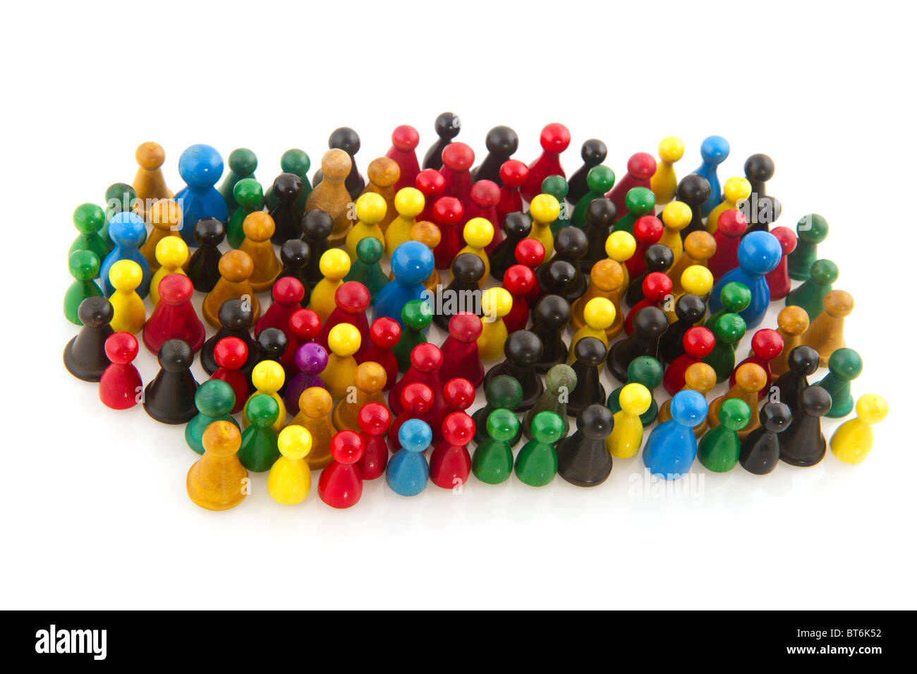 Große Gruppe von Menschen in vielen Farben abstrakt Stockfoto