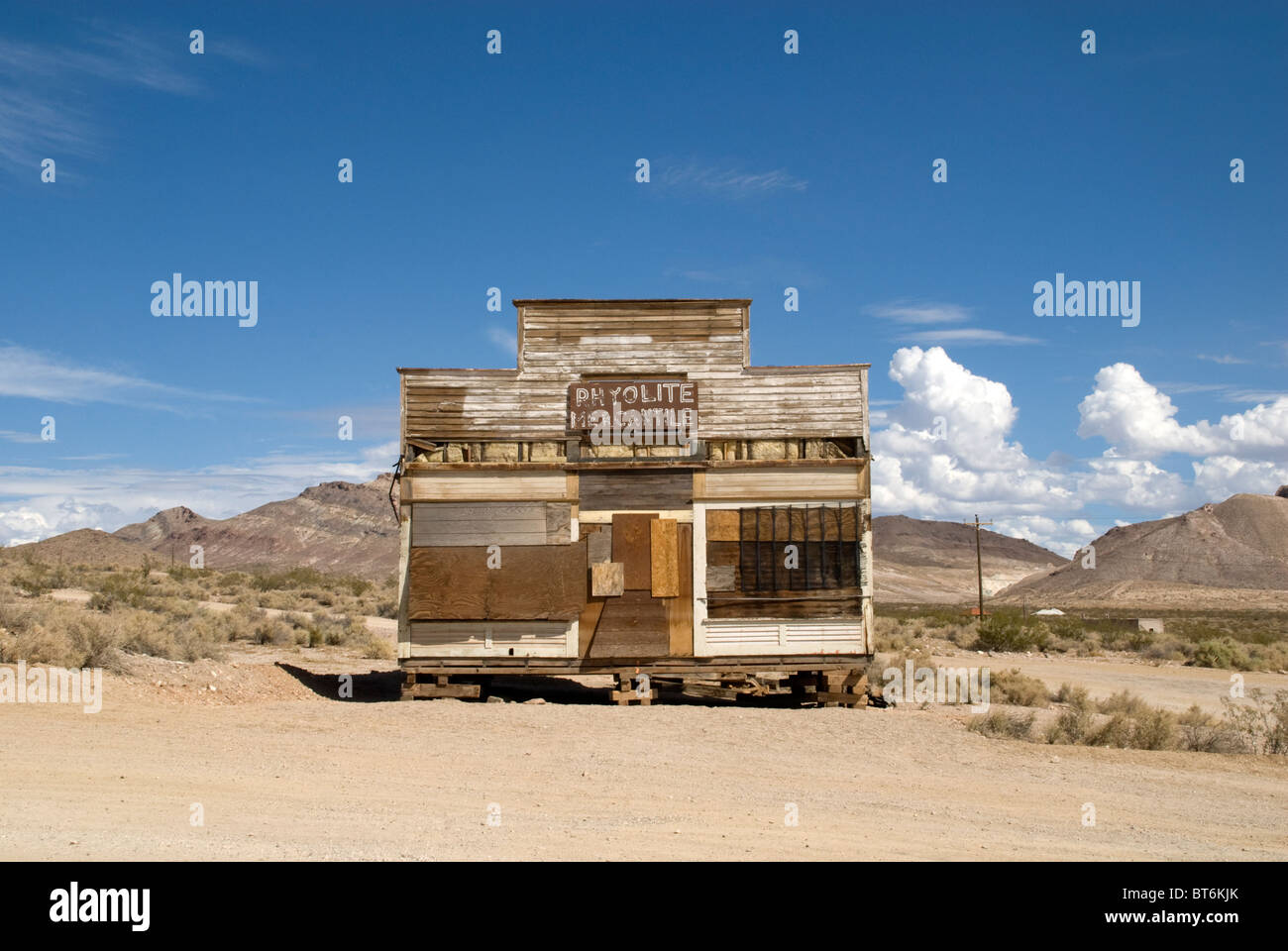 Rhyolite Mercantile Store, Rhyolite ghost Town, Beatty, Nevada, USA Stockfoto