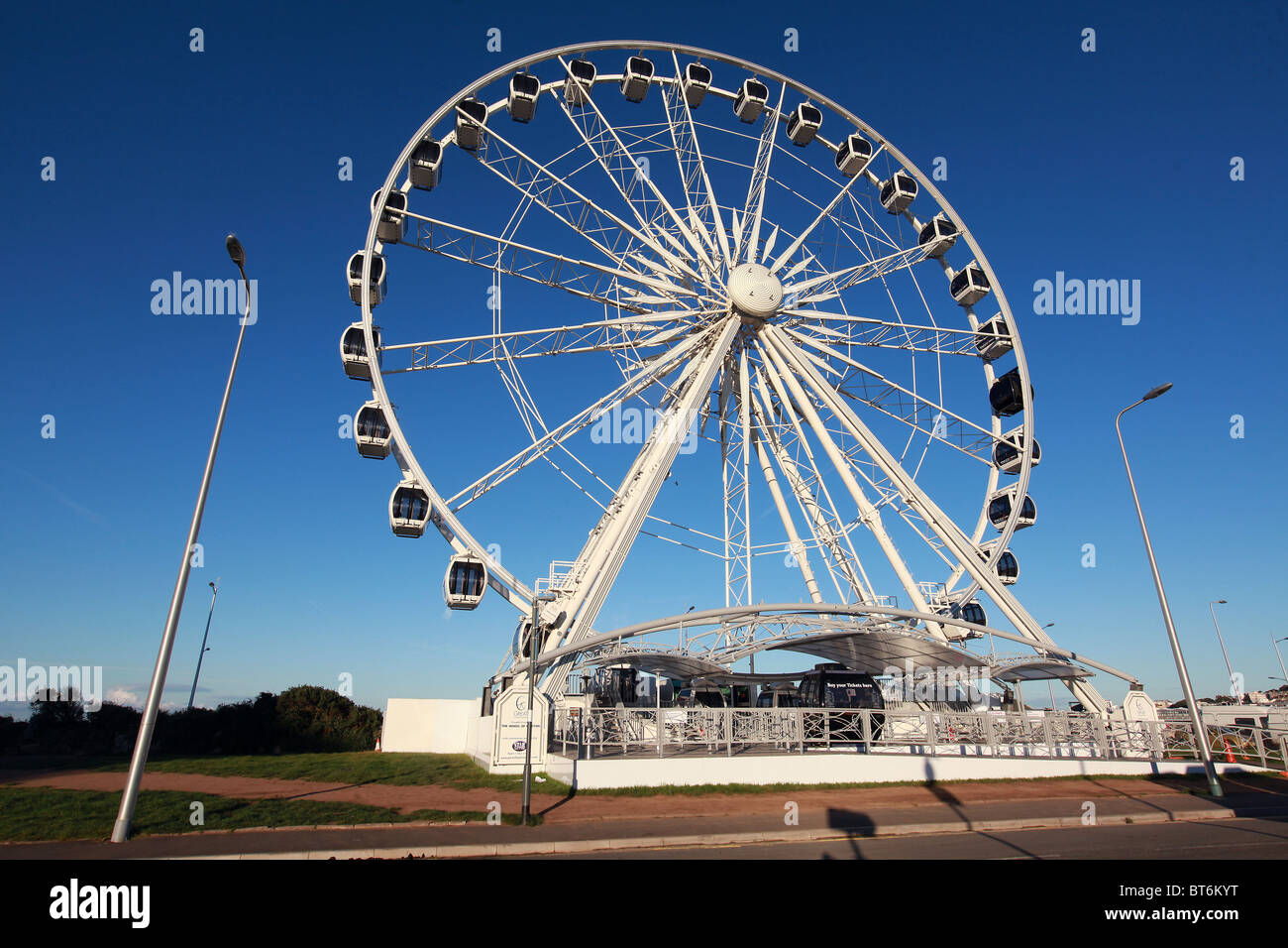 Die 40 m Riesen Riesenrad am Strand Rasenflächen, Weston-Super-Mare Stockfoto