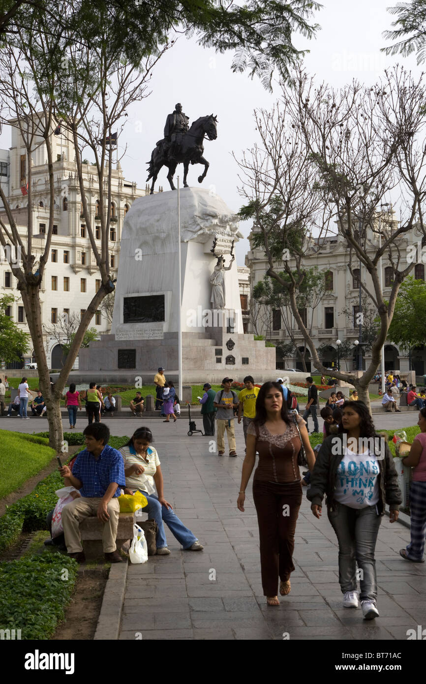 Plaza San Martin Lima Peru Stockfoto