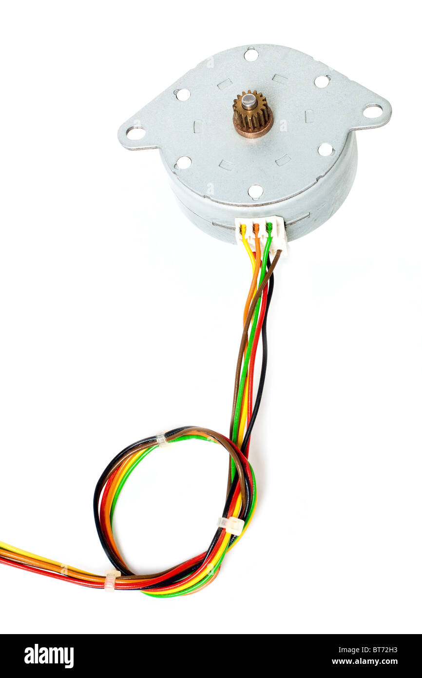 Elektromotor isoliert auf weißem Hintergrund Stockfoto