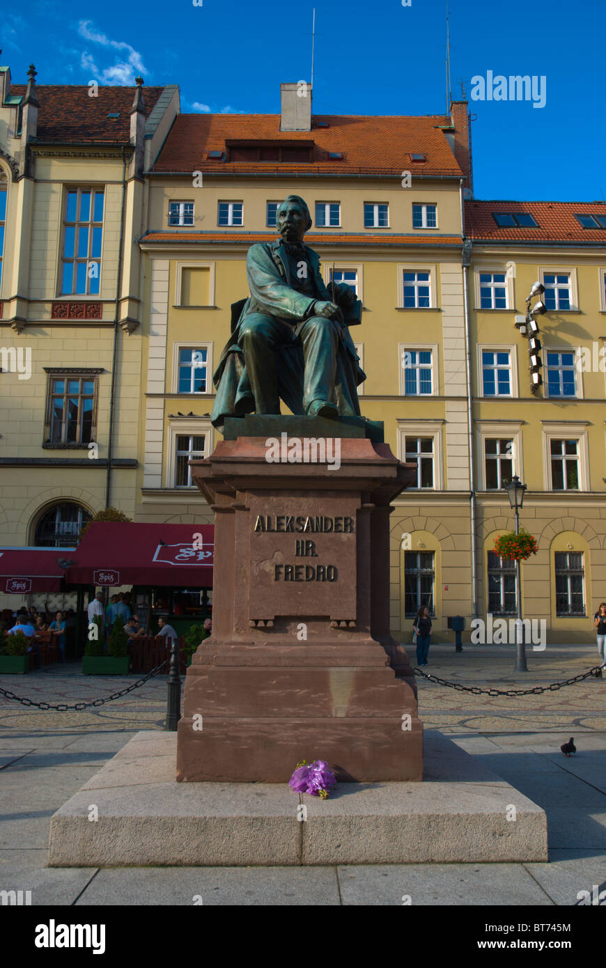 Alexander Fredro (polnische Schriftsteller) Statue am Rynek die wichtigsten quadratische Breslau Schlesien Polen Europa Stockfoto
